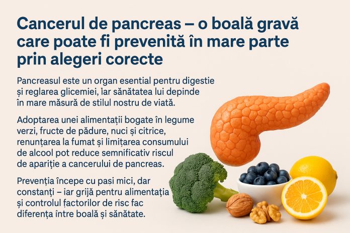 prevenire-cancer-pancreas.jpg Alimente sănătoase pentru prevenirea cancerului de pancreas, alături de simboluri medicale
