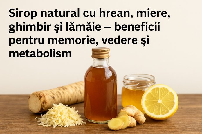 Sirop natural cu hrean, miere, ghimbir și lămâie – rețetă tradițională pentru memorie și metabolism
