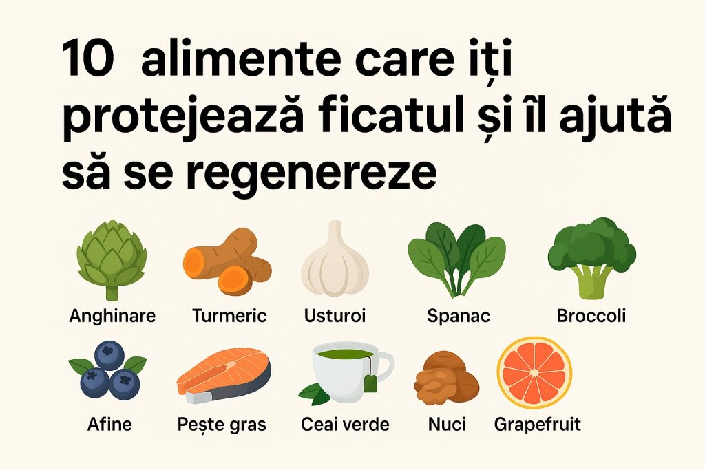 10 alimente care îți protejează ficatul și îl ajută să se regenereze – anghinare, turmeric, usturoi, spanac, broccoli, afine, pește gras, ceai verde, nuci și grapefruit