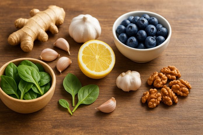 alimente-sanatate-organe.jpg Alimente naturale precum ghimbir, usturoi, lămâie, afine, spanac și nuci – sprijin pentru sănătatea rinichilor, pancreasului și ficatului.