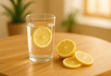 Lămâia protejează ficatul și curăță corpul de toxine Lămâi proaspete tăiate pe o masă din lemn, alături de un pahar cu apă și frunze verzi de mentă, simbol al detoxifierii naturale