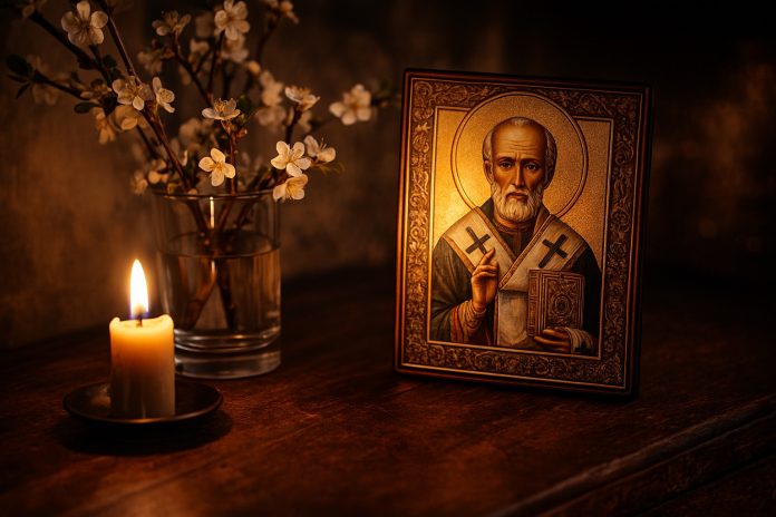 Tradiții de Ajunul Sfântului Nicolae – lumânare, icoană și crenguțe de pom fructifer