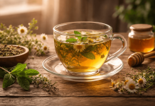 Ceaiul care poate ajuta la reducerea acidului uric și la confortul articulațiilor Cană cu ceai din plante, recomandat pentru reducerea acidului uric și confortul articulațiilor