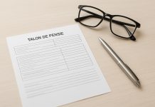 A 13-a pensie în 2025: când intră banii și cine primește suma integrală Talon de pensie și documente financiare pe masă, ilustrând plata celei de-a 13-a pensii în 2025.