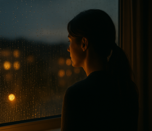 Români plecați din țară, citiți cu atenție acest mesaj important „Silueta unui român plecat în străinătate privind pe fereastră, ilustrând dorul de casă.”