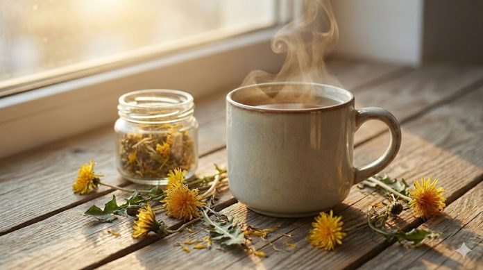 ceai-papadie-ficat-iarna Ceai de păpădie, imagine ilustrativă pentru susținerea digestiei și confortului hepatic iarna