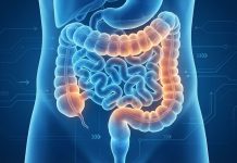 6 semne ale cancerului de colon pe care nu trebuie să le ignori – medicii avertizează Imagine ilustrativă cu siluetă umană și colon evidențiat, concept medical despre sănătatea digestivă.