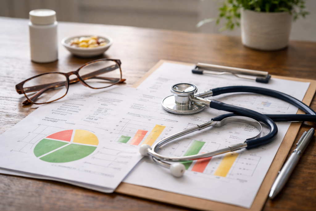 Analize de sânge pentru colesterol, sugerând risc metabolic fără simptome