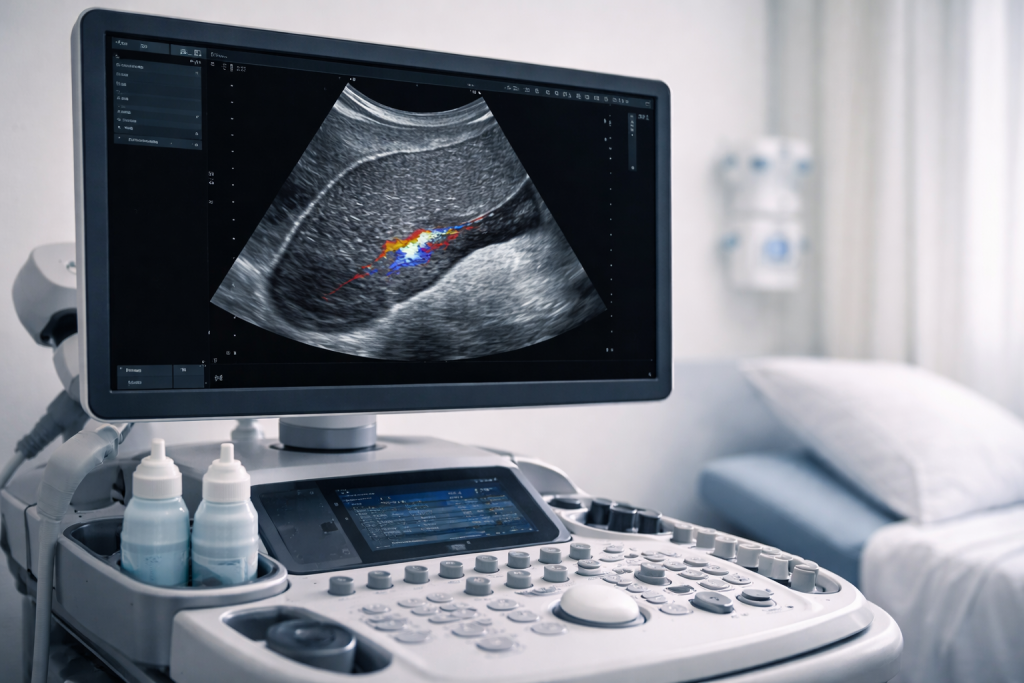 Ecografie abdominală folosită pentru evaluarea ficatului