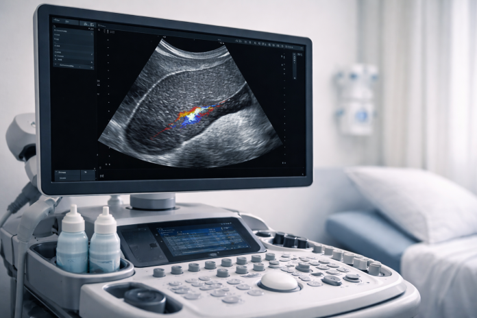 Ecografie abdominală folosită pentru evaluarea ficatului
