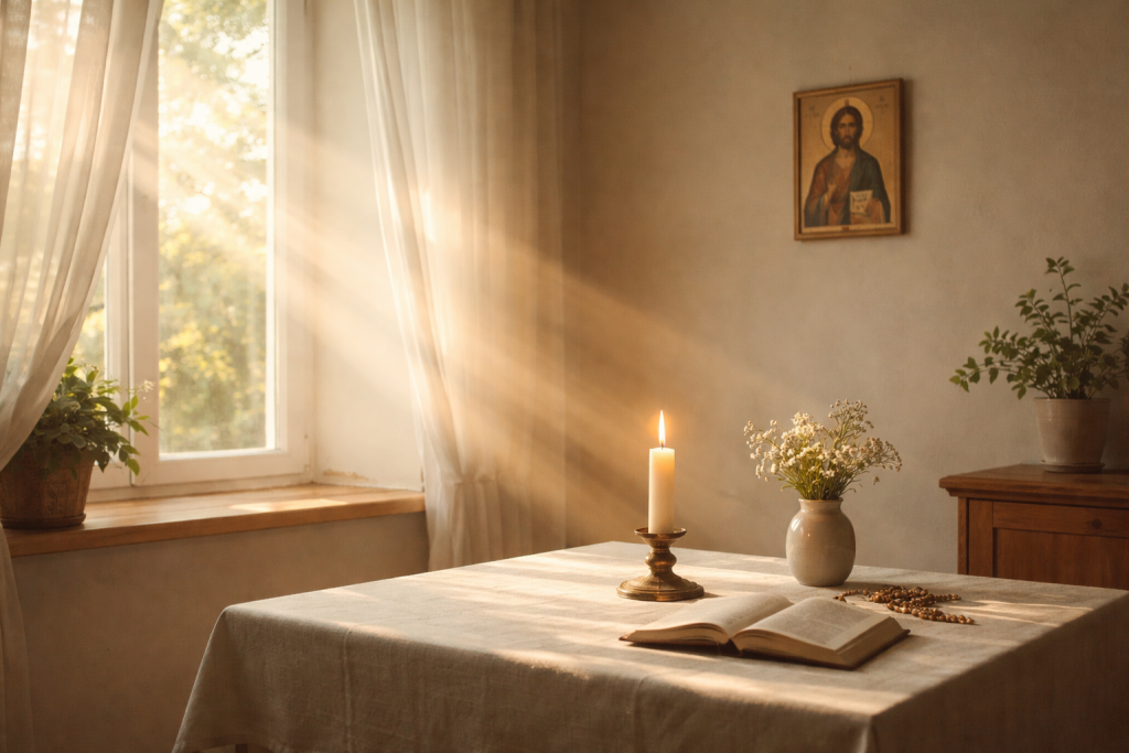 Atmosferă liniștită de dimineață, potrivită pentru rugăciunea zilei de marți