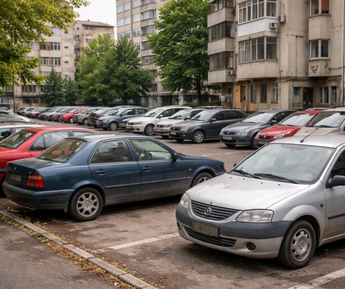 Autoturisme vechi parcate într-o zonă urbană, vizate de posibile taxe suplimentare