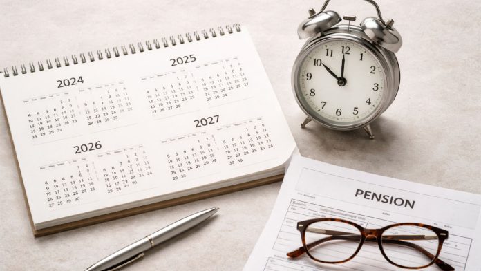 Calendar și documente care ilustrează diferențele de vârstă la pensionare