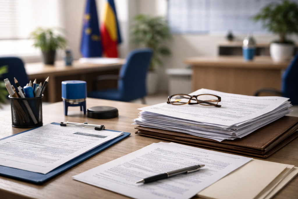 Documente și spațiu oficial, ilustrând schimbările privind pensiile speciale în 2026