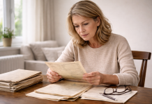 Stagiu incomplet de cotizare: ce opțiuni există și ce poate face fiecare Femeie matură analizând documente de muncă pentru clarificarea stagiului de cotizare