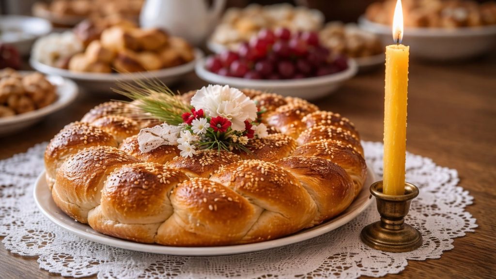 Colaci de pomană cu lumânare aprinsă – semnificație tradițională și spirituală