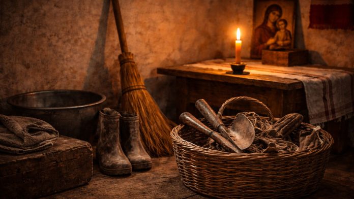 intampinarea-domnului-lucruri-evitate-2-februarie-800x450 „Întâmpinarea Domnului, 2 februarie – unelte de muncă lăsate deoparte, mătură sprijinită, lighean și lumânare aprinsă lângă icoană, simbol al opririi și rânduielii din această zi.”