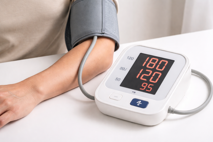 tensiune-avc.jpg Tensiometru care arată valori ridicate ale tensiunii arteriale