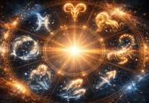 simboluri zodiacale luminoase cu efect de renaștere și energie astrală