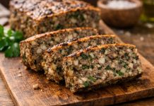 Secretul lui Chef Bontea pentru drobul de miel: ce face diferit și de ce iese mult mai gustos Drob de miel tăiat în felii, cu ou fiert și verdeață în interior