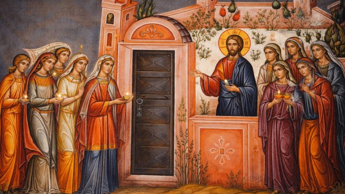 Icoană cu Pilda celor zece fecioare, simbol pentru Marțea Mare și ultima zi de pregătiri înainte de Paște