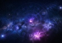 Fundal zodiacal cu simboluri astrologice