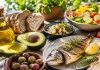 Dieta mediteraneană, printre cele mai populare alegeri pentru cei care vor să slăbească sănătos Masă mediteraneană cu legume, pește și ulei de măsline