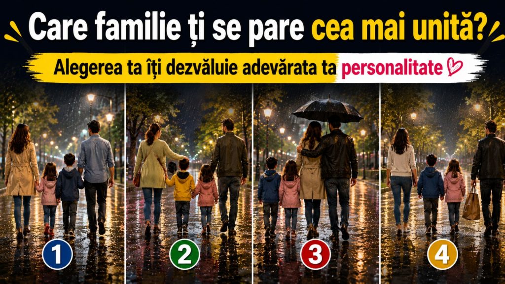 Patru familii diferite într-un test vizual despre relații, iubire și dinamica familiei