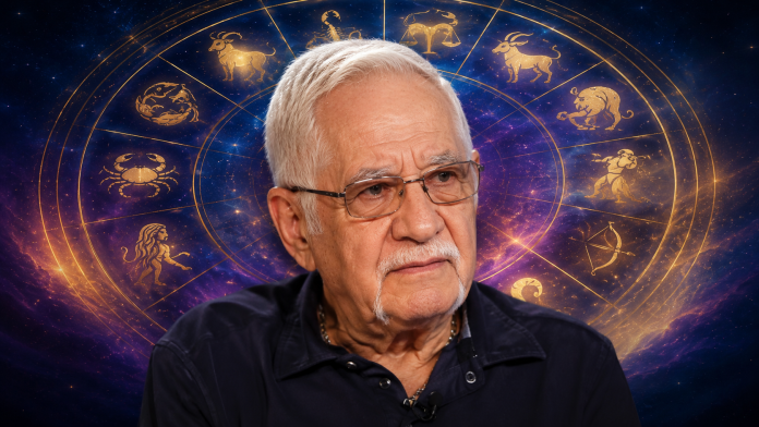 zodii-final-de-vara.jpg Cerc zodiacal luminos pe fundal cosmic cu simbolurile zodiilor favorizate până la sfârșitul verii