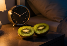 Mănâncă asta cu o oră înainte de culcare. Mulți spun că diferența se simte chiar din prima noapte Kiwi proaspăt tăiat și gustare sănătoasă consumată înainte de culcare.