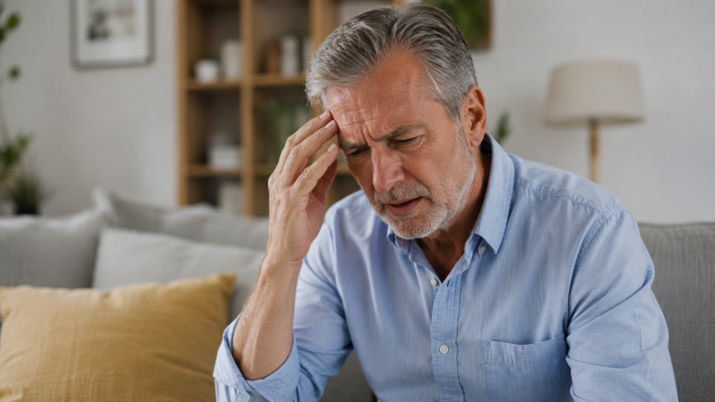 Bărbat de vârstă mijlocie prezentând semne de avertizare asociate unui accident vascular cerebral