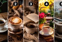 Test vizual cu cinci cești de cafea diferite și interpretarea modului în care îți încarci energia