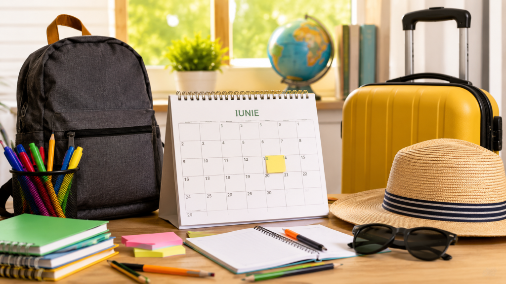 Calendar școlar și elemente de vacanță de vară