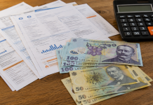 Facturi și bancnote românești reprezentând tichetele de energie acordate în 2026