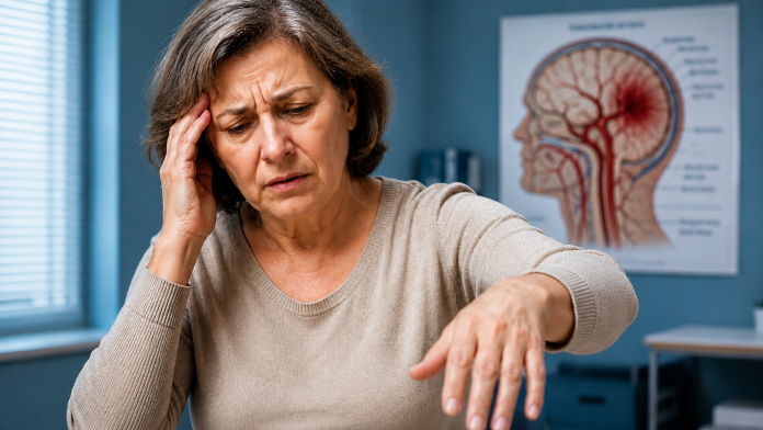 semne-avc-2026.jpg Persoană adultă cu expresie îngrijorată și o mână la nivelul feței, ilustrând simptomele unui accident vascular cerebral.