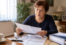 Vârsta de pensionare până în 2030: ce se schimbă pentru femei și bărbați. Tabelul corect pe care trebuie să-l verifici Femeie care verifică documentele privind vârsta de pensionare și calendarul pensiilor până în 2030.