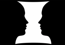 Test de personalitate: ce vezi prima dată în imagine? Răspunsul poate arăta ce îți lipsește acum Iluzie optică alb-negru în care pot fi observate două chipuri din profil sau o vază centrală.