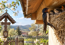De ce se spune că nu e bine să strici cuibul rândunicii. Vechea legendă despre Iisus pe care puțini o mai știu Rândunică lângă cuib, simbol al unei vechi legende populare creștine