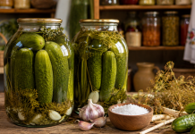 Câtă sare se pune la murături pentru 1 litru de apă. Proporția pe care trebuie să o știi ca să nu strici borcanele Saramură pregătită pentru borcane cu castraveți murați și sare grunjoasă