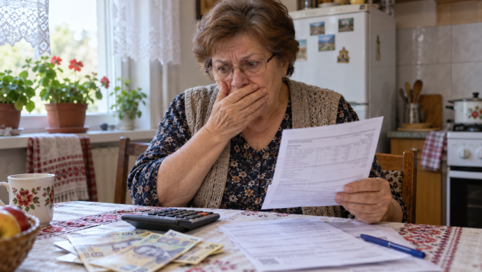 pensie-4000-lei-cat-ramane-net.jpg Pensionară care calculează cât îi rămâne din pensia brută de 4.000 de lei după CASS și impozit