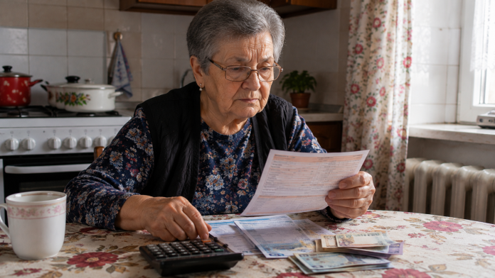 1000-lei-pensionari-2026.jpg Pensionară care verifică talonul de pensie și banii, în contextul ajutoarelor acordate pensionarilor în 2026