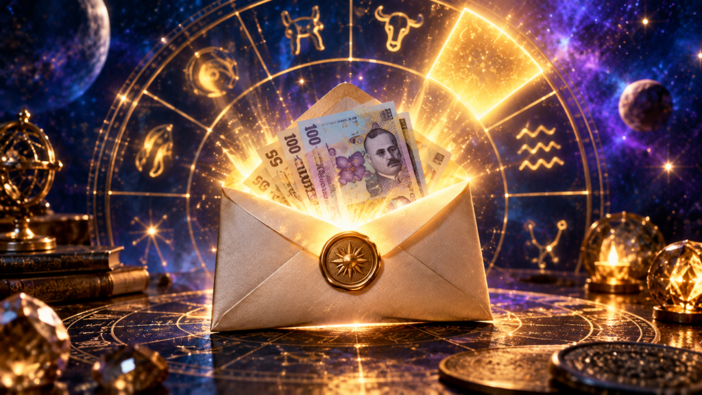 Cercul zodiacal pentru 5 septembrie 2026, cu simboluri pentru bani și o veste neașteptată