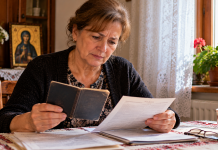 Nu ai 15 ani de vechime pentru pensie? Nu rămâi fără soluții! Ce bani poți primi de la stat și cum îți completezi anii lipsă Femeie în apropierea vârstei de pensionare verificând documente de muncă și acte pentru pensie