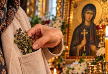 De Sfânta Parascheva, pe 14 octombrie, ce poți pune în buzunar. Obiceiul despre care se spune că aduce noroc și binecuvântare Fir de busuioc uscat lângă o haină cu buzunar, cu icoana Sfintei Parascheva în fundal